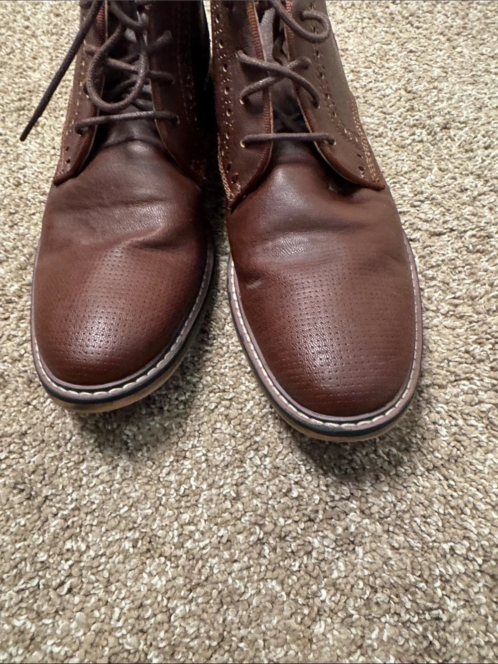 Steve Madden Men's Brown Leather Lace-Up Chukka Boot mid ankle SZ 7.5
